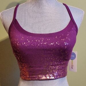 Marika Purple and Rose Gold Sports Bra/ Crop Top